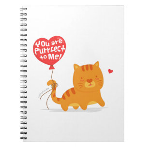 Amusing Pun Love Humour Cute Kitty Cat Cartoon Notebook