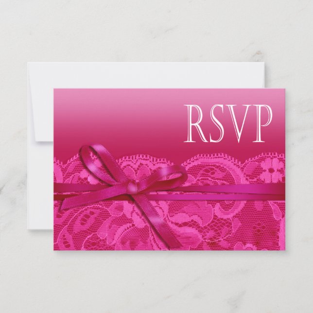Amy Bows Ribbon & Lace RSVP fuschia (Front)