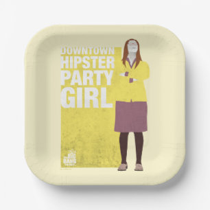 Amy Downtown Hipster Party Girl Paper Plate