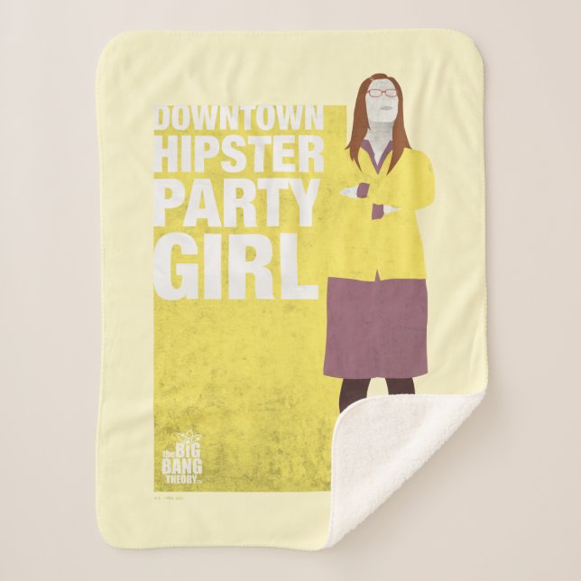 Amy | Downtown Hipster Party Girl Sherpa Blanket (Front)