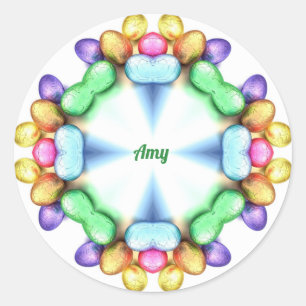 AMY ~ EASTER WOW! Pretty Eggs for Easter Giving ~ Classic Round Sticker