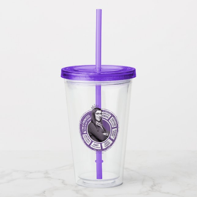 Amy Farrah Fowler Info Graphic Acrylic Tumbler (Front)