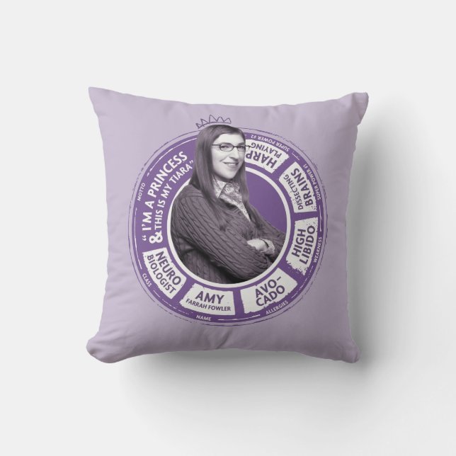 Amy Farrah Fowler Info Graphic Cushion (Front)