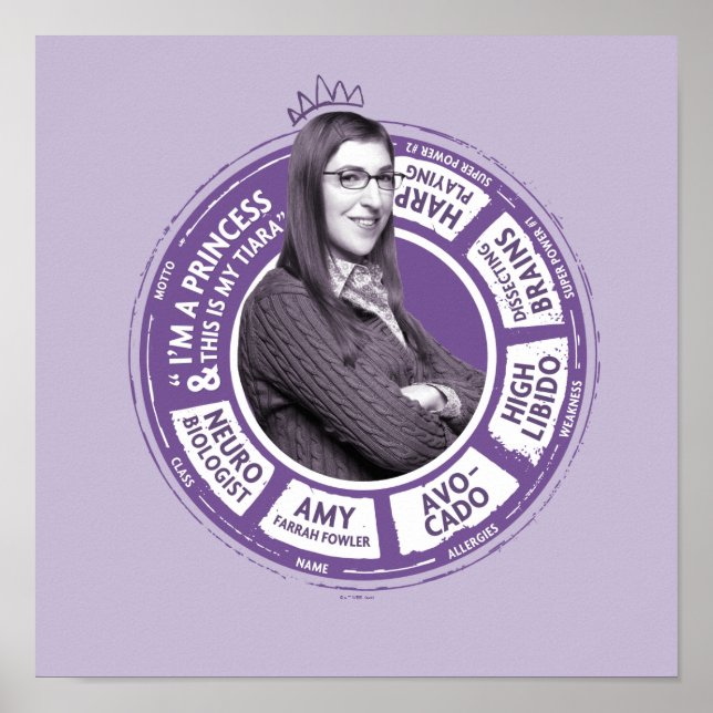 Amy Farrah Fowler Info Graphic Poster (Front)