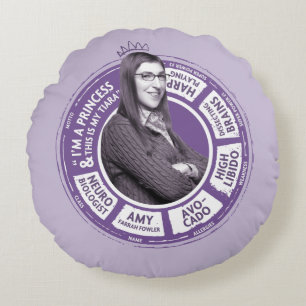Amy Farrah Fowler Info Graphic Round Cushion