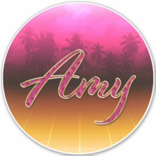 Amy First Name Golden pink Sticker