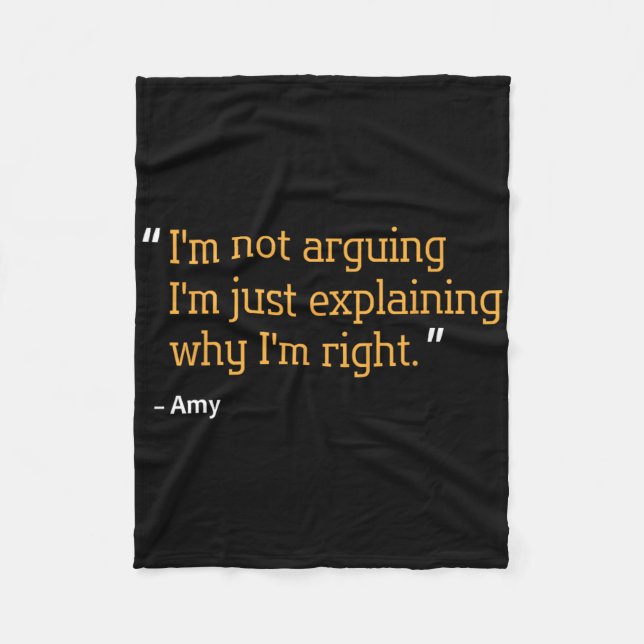 Amy Gift Quote Personalised Funny Birthday Name Id Fleece Blanket (Front)