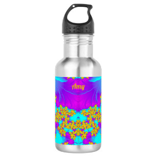 AMY ~ GLOSSY! ~ Turquoise Yellow Purple Blue 3D ~ 532 Ml Water Bottle