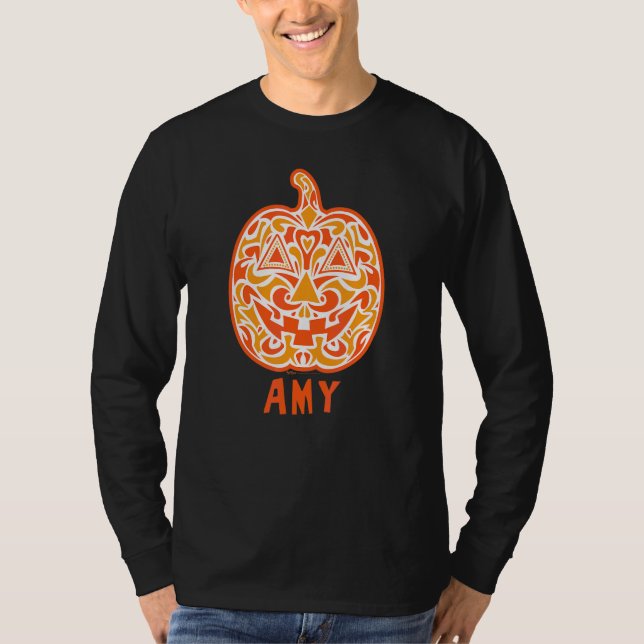 Amy Halloween Sugar Skull Design T-Shirt (Front)