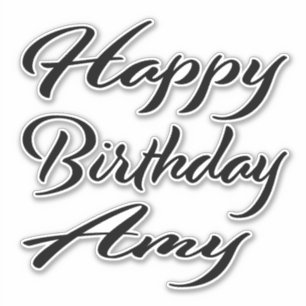 Amy name first name black Sticker birthday