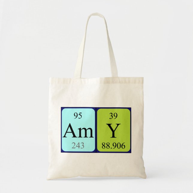 Amy periodic table name tote bag (Front)