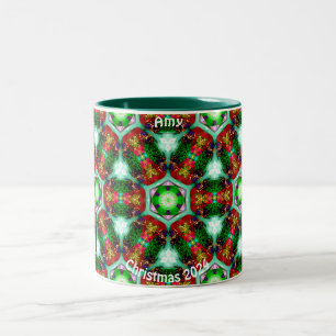 AMY ~Personalised Shells for Christmas Pattern ~ Two-Tone Coffee Mug