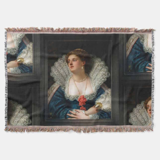 Amy Robsart by William Frederick Yeames Throw Blanket (Front)