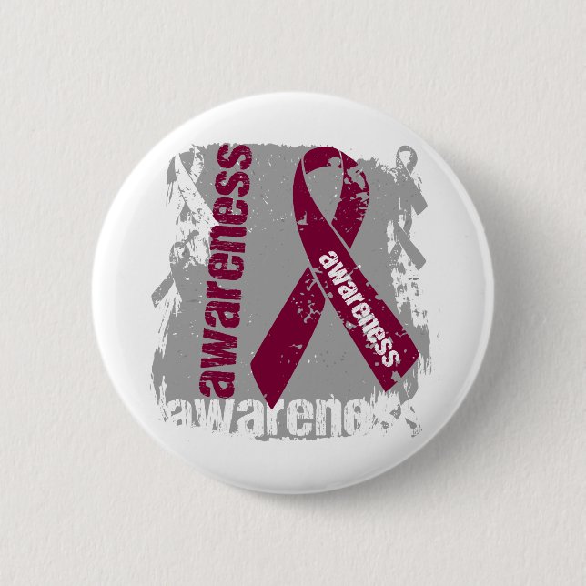 Amyloidosis Awareness Grunge Ribbon 6 Cm Round Badge (Front)