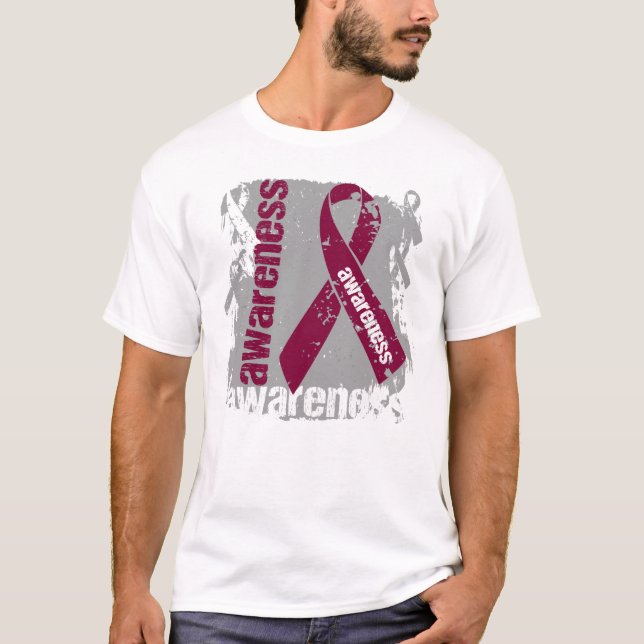 Amyloidosis Awareness Grunge Ribbon T-Shirt (Front)