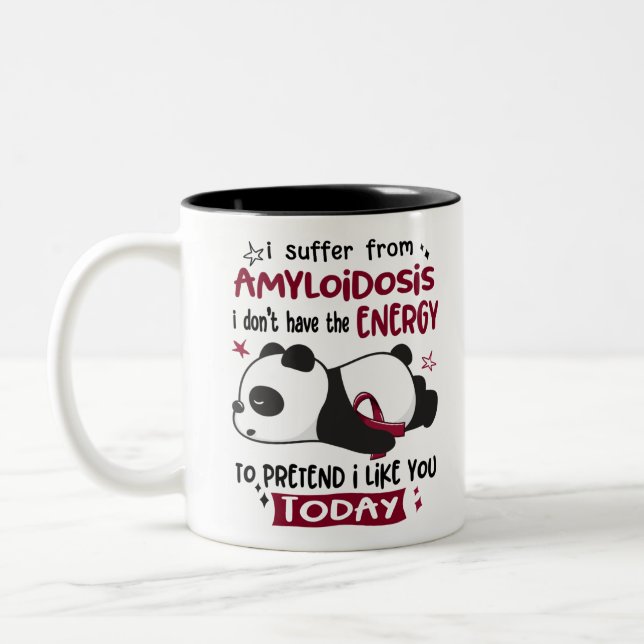 Amyloidosis Awareness Month Ribbon Gifts Two-Tone Coffee Mug (Left)