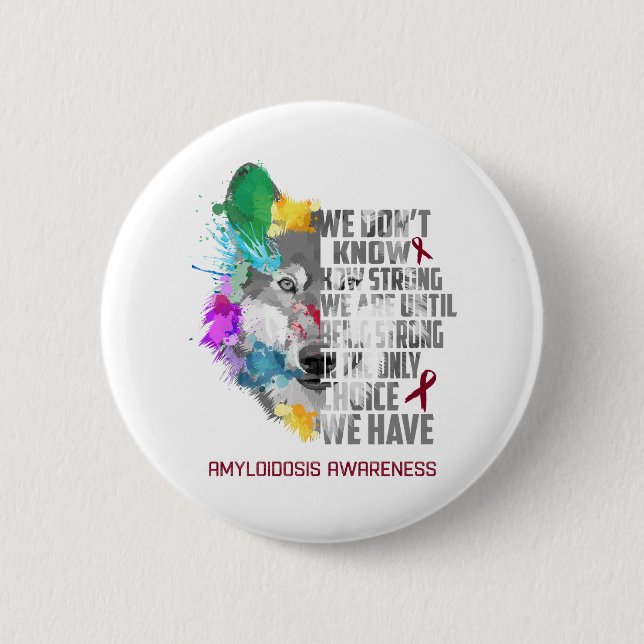 Amyloidosis Awareness Ribbon Support Gifts 6 Cm Round Badge (Front)