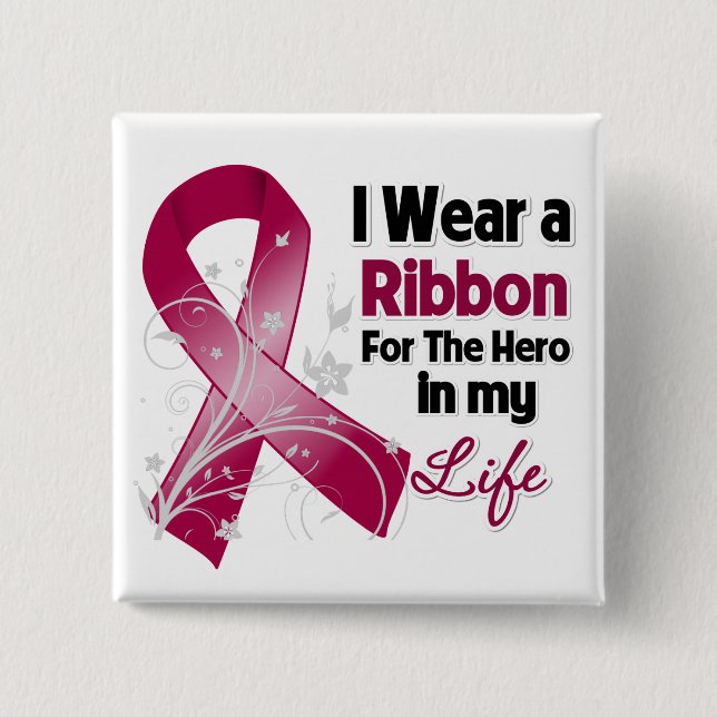 Amyloidosis Ribbon Hero in My Life 15 Cm Square Badge (Front)