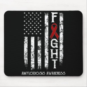 Amyloidosis warrior us flag Artwork Mouse Mat