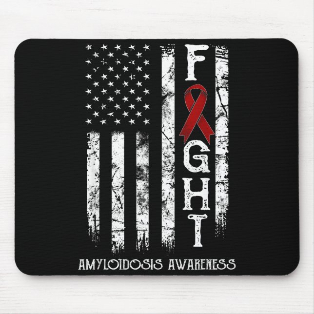 Amyloidosis warrior us flag Artwork Mouse Mat (Front)