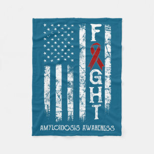 Amyloidosis warrior us flag Design Fleece Blanket