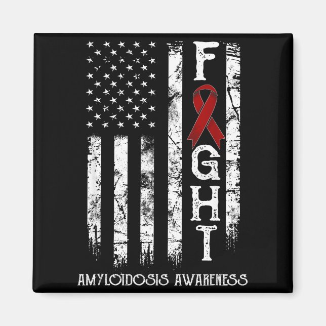 Amyloidosis warrior us flag Design Magnet (Front)