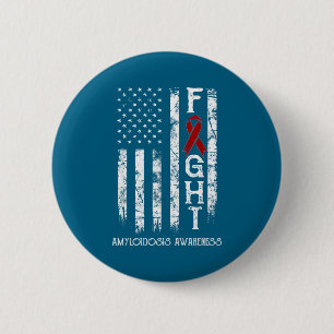 Amyloidosis warrior us flag Graphic Art 6 Cm Round Badge