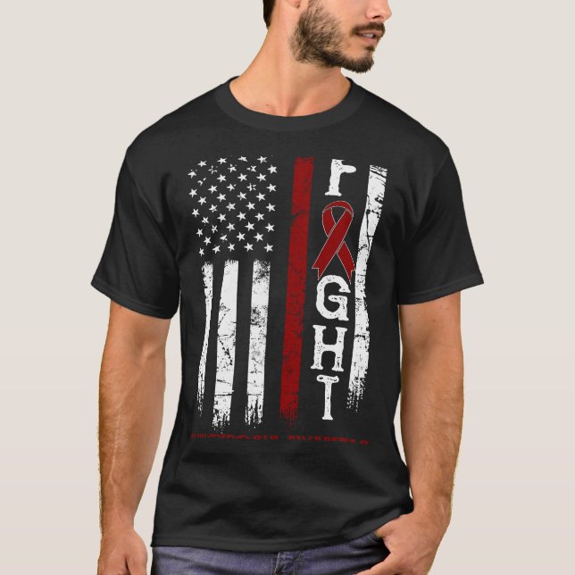Amyloidosis Warrior US Flag T-Shirt (Front)