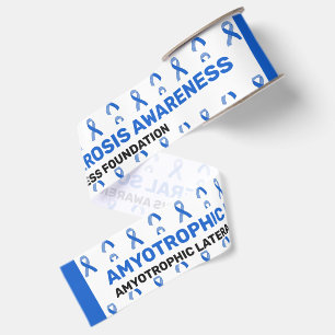 Amyotrophic Lateral Sclerosis Awareness Pattern Grosgrain Ribbon