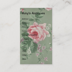 Amy's Antiques, Vintage Floral Business Card