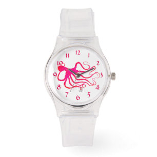 Amy's Octopus - Sporty Pink Silicon Watch