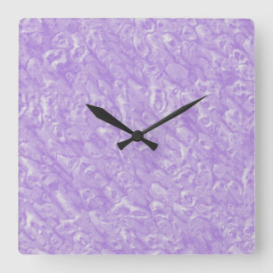 Amythest and White Marble Pattern Square Wall Clock