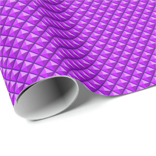 Amythyst purple, enamel look, studded grid wrapping paper