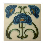 AN003 Art Nouveau Reproduction Antique Tile<br><div class="desc">Historical antique tile reproduced on a smooth surface 4.25" or 6" ceramic tile. Perfect for interior tile wall accents, backsplashes, fireplace surrounds, bathroom and showers walls, kitchens and craft projects. Not intended for outdoor use. Our tiles are copies of costly authentic original antique tiles. Suggestion: Order one tile to review...</div>