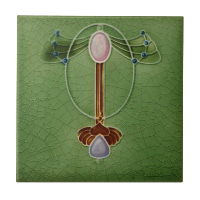 AN004 Art Nouveau Reproduction Antique Tile (Front)