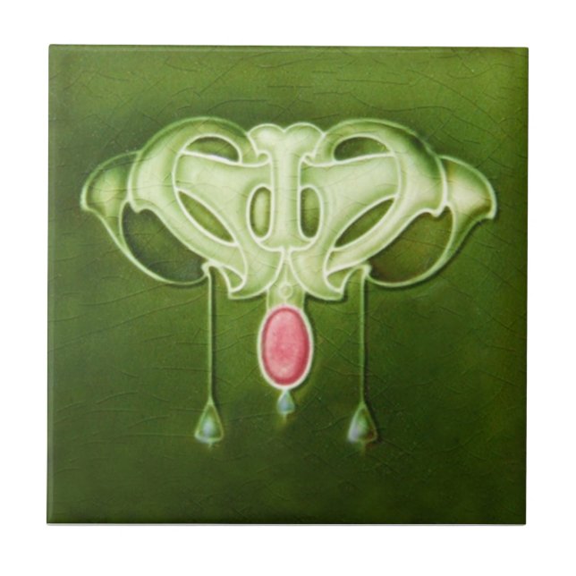 AN028 Art Nouveau Reproduction Antique Tile (Front)