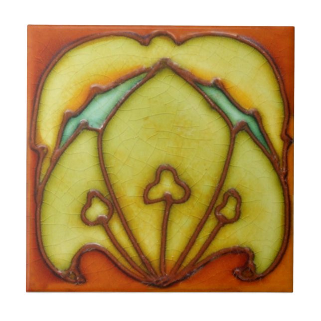 AN039 Art Nouveau Reproduction Antique Tile (Front)