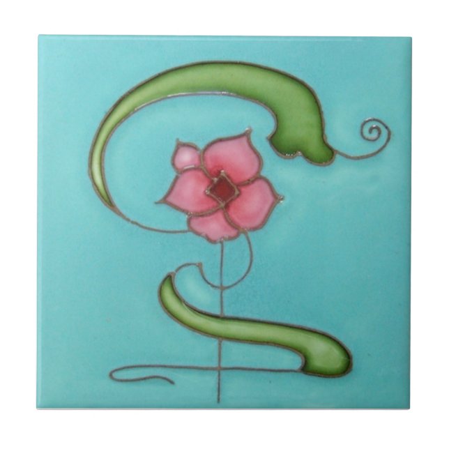 AN050 Art Nouveau Reproduction Antique Tile (Front)