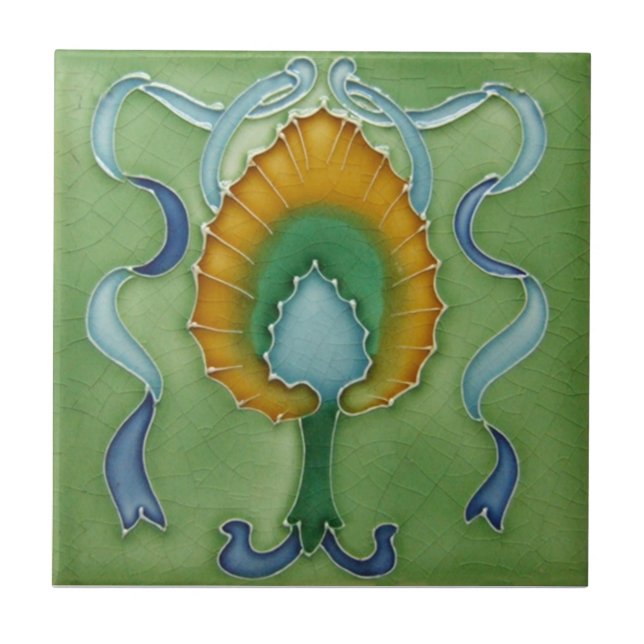 AN064 Art Nouveau Reproduction Antique Tile (Front)