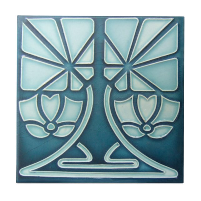 AN073 Art Nouveau Reproduction Antique Tile (Front)