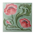 AN074 Art Nouveau Reproduction Antique Tile<br><div class="desc">Historical antique tile reproduced on a smooth surface 4.25" or 6" ceramic tile. Perfect for interior tile wall accents, backsplashes, fireplace surrounds, bathroom and showers walls, kitchens and craft projects. Not intended for outdoor use. Our tiles are copies of costly authentic original antique tiles. Suggestion: Order one tile to review...</div>