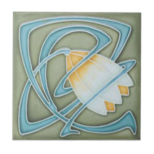 AN084 Art Nouveau Reproduction Antique Tile