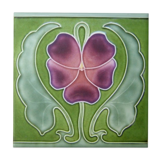 AN085 Art Nouveau Reproduction Antique Tile (Front)