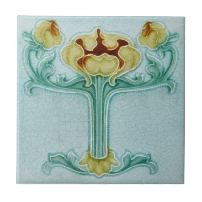 AN086 Art Nouveau Reproduction Antique Tile (Front)