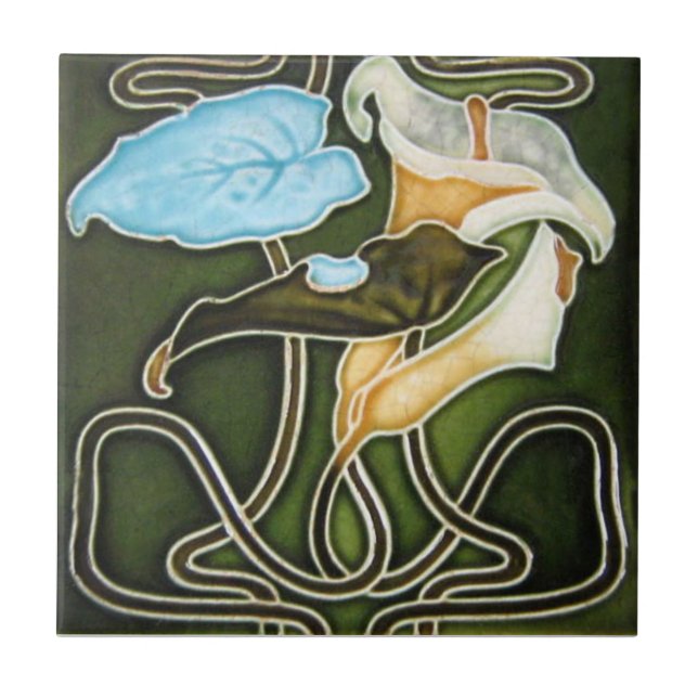 AN098 Art Nouveau Reproduction Antique Tile (Front)