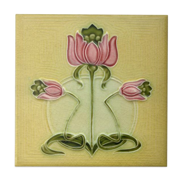 AN100 Art Nouveau Reproduction Antique Tile (Front)