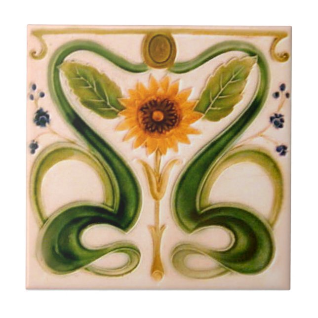 AN113 Art Nouveau Reproduction Antique Tile (Front)