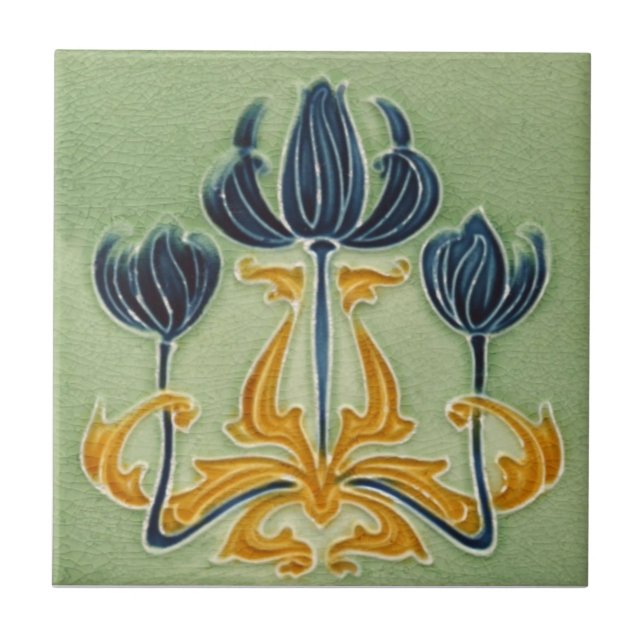 AN118 Art Nouveau Reproduction Antique Tile (Front)