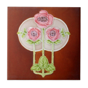 AN121 Art Nouveau Reproduction Antique Tile