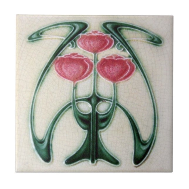 AN122 Art Nouveau Reproduction Antique Tile (Front)